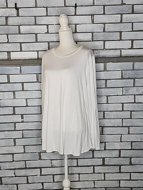 • New Azules American Basics Women's Long Sleeve  T-Shirt Plus Size 1X White